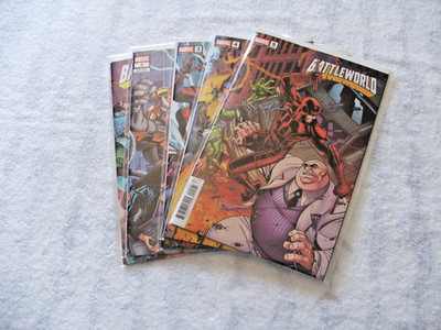 Marvel Comics Battleworld lot of 5.  Issues 1-5 Connecting Cover Variants. 2025
