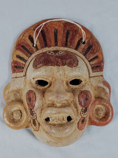 Vintage Large Ceramic Clay Mask Handmade El Salvador Pre-Owned