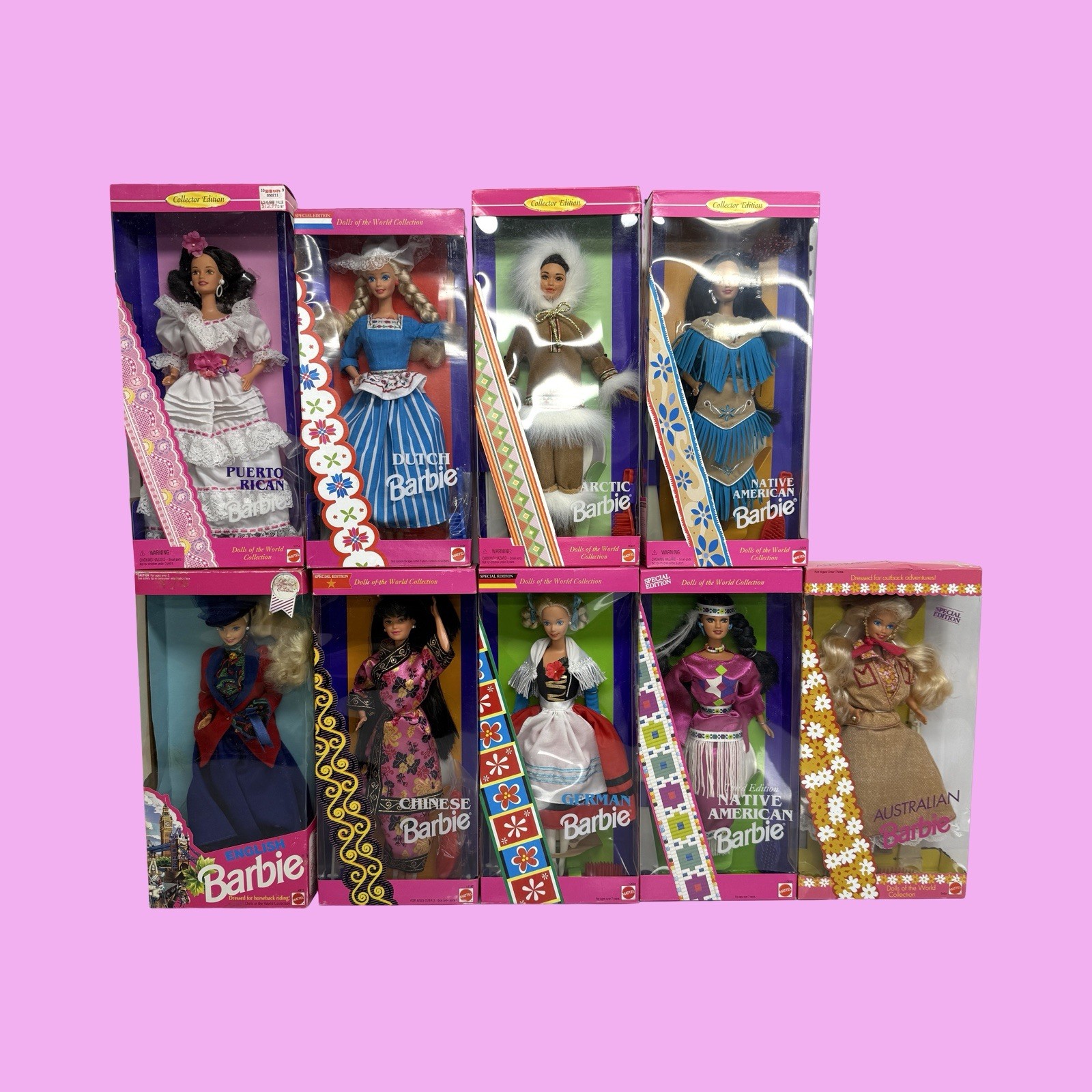 1990&rsquo;s Lot Of 9 Collectors Edition Dolls