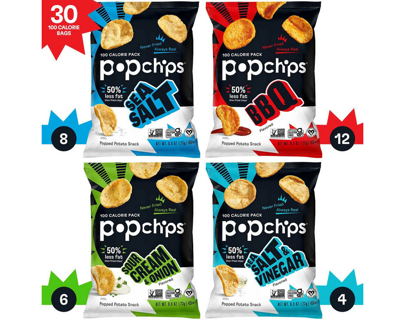 Popchips Variety Pack Chips, 0.8 oz., 30 pk.