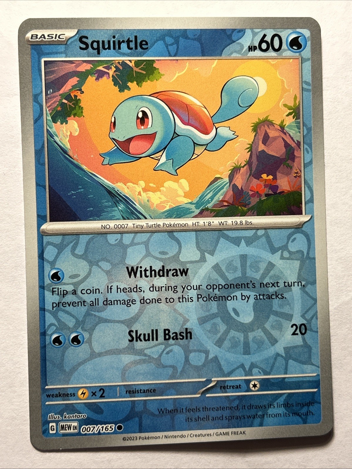 Squirtle 007/165 Reverse Holo Pokemon 151 S&V Trading Card Game TCG NM