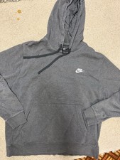 Nike Men's Hoodie Sportswear Long Sleeve Fleece Athletic Pullover Large Grey
