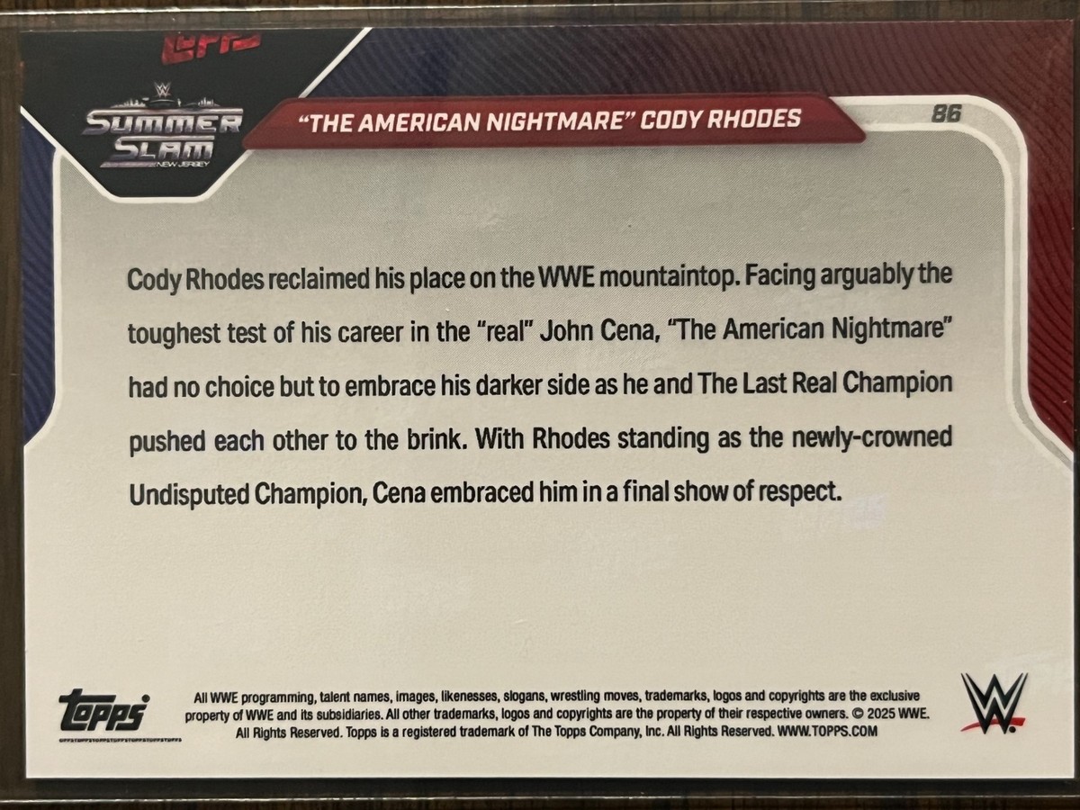 2025 Topps Now WWE #86 Cody Rhodes SummerSlam | eBay