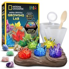 Mega Crystal Growing Kit for Kids - 8 Crystals, STEM Science Activity Ages 8-12