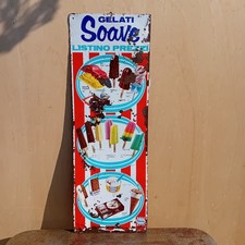 Rara Insegna Tabella Gelati Soave