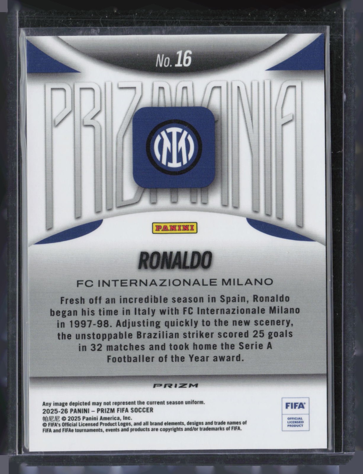 2025 Panini Prizm FIFA Soccer Prizmania #16 Ronaldo view 2