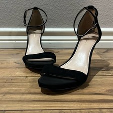 Essex Lane Women's Black Suede High Heels Size 9.5M Elegant Party Dress Shoes