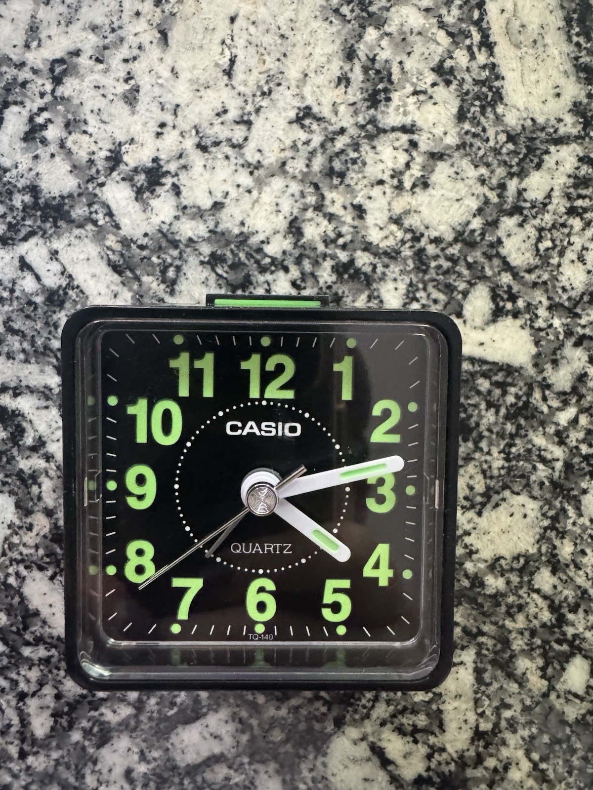 Casio Travel Alarm Clock TQ 140 1 Black Small Battery Operated featured image