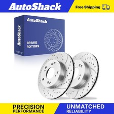 Front Drilled Slotted Brake Rotors for Honda, Civic 2006-2024