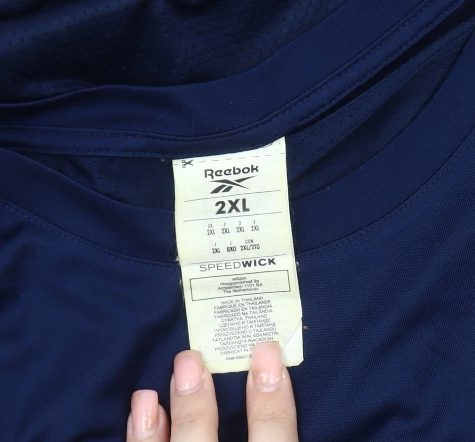 Reebok Men's 2XL Blue Gym T-Shirt with Logo - Image 3 of 4