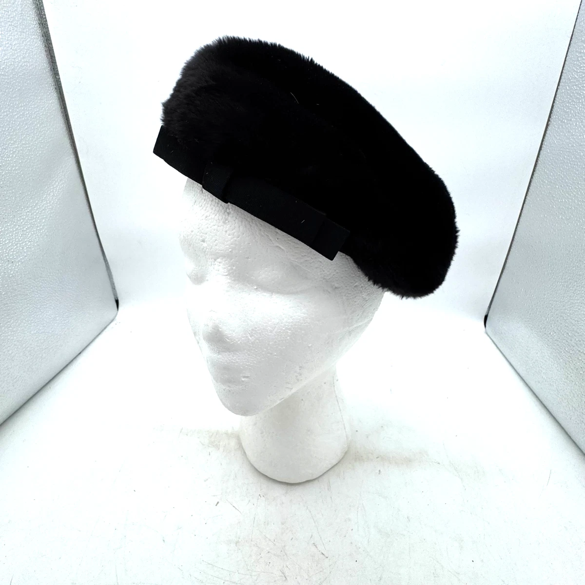 Vintage Mr Sheldon Genuine Fur Hat Dark Brown Black Women\'s Winter Pillbox USA Vintage Black Lamb Fur Pillbox Hat, Vintage Hat, Vintage  main image 2