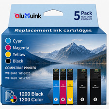 252XLInk Cartridge Compatible 252 Ink work with WF-3620 WF-3640 WF-7110 5 Pack 