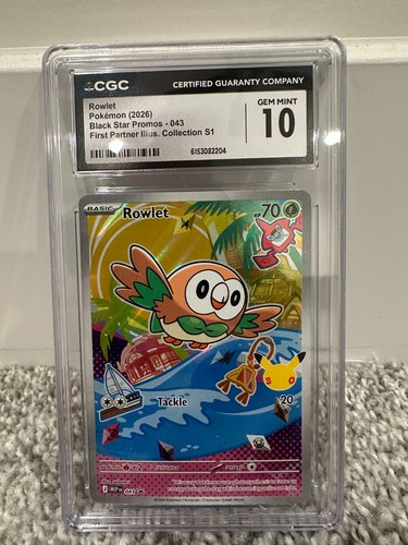 Rowlet first partner illustration promo CGC 10