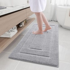 Buganda 47"x24" Microfiber Bath Rug, Soft, Absorbent, Non-Slip Mat