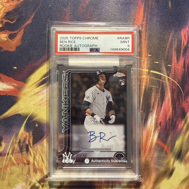 2025 Topps Chrome Ben Rice Rookie Auto RA-BR PSA 9 New York Yankees