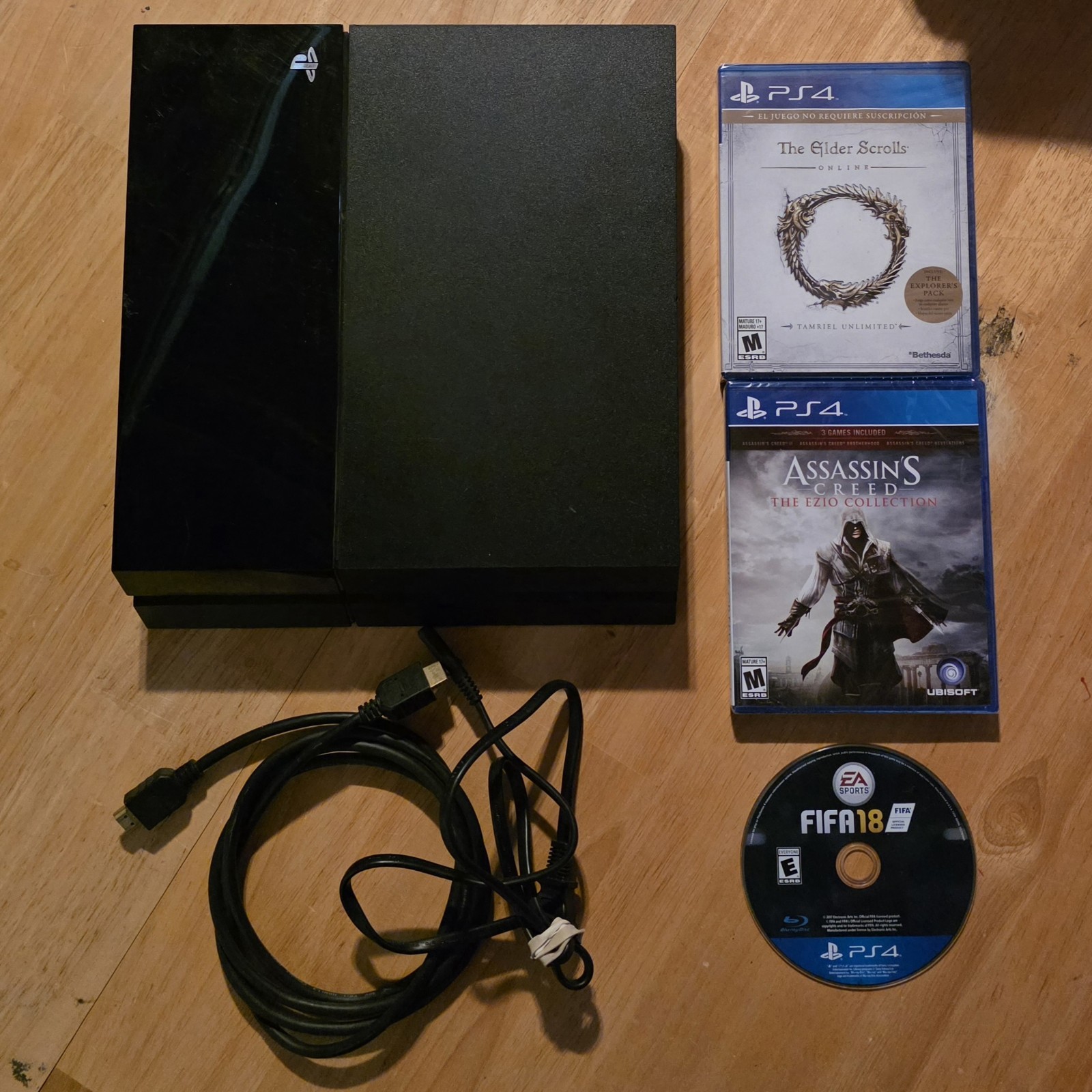 Sony PlayStation 4 500 GB Console Bundle 3 Games, Cords, Tes