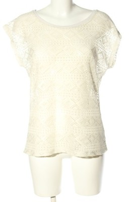 LAURA T. Häkelshirt Damen Shirt Gr. DE 38 wollweiß Casual-Look