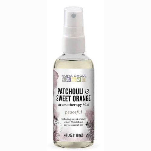 Aura Cacia Patchouli Orange Aroma Mist – 4 Oz (ca. 118 Ml) | Natürlicher Duftspray Für Raum & Textilien