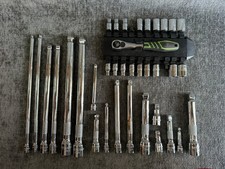 Mixed Lot Of Pittsburgh Socket Set Wobble Extension Cr-v 36 Pcs