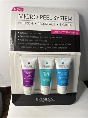 Bremenn Clinical Micro Peel System, 3 Piece, 4 Weekly Treatments NEW SEALED