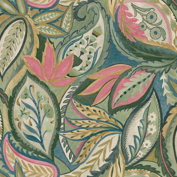 Paisley Florale BläTter Tapete Botanische Wand Holden Dekor 13440 GrüN/Pink-image