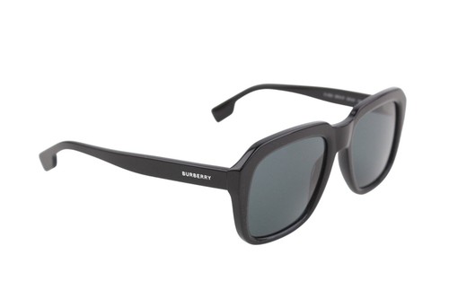 BURBERRY Astley Men Women Sunglasses Unisex Dark Black Square RRP€269 - Picture 3 of 8