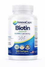 InnovaCaps Biotin 10,000mcg Softgels Non-GMO Gluten Free Hair Skin Nails 120