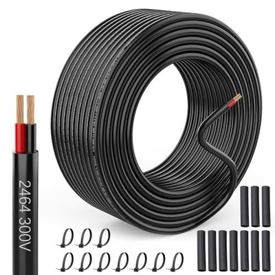 80FT 16 Gauge Wire 16 AWG 2 Conductor Electrical Wire, Stranded PVC 16AWG-80FT