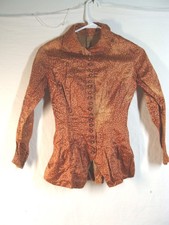 Antique Victorian Hand Stitched Ladies Rust Color Silk Blouse