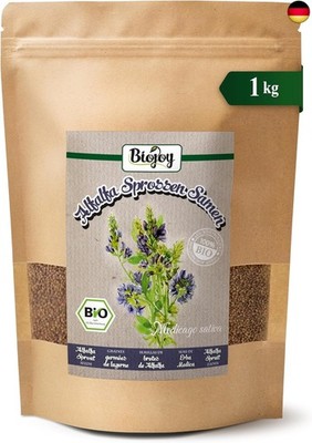 Biojoy BIO-Alfalfa Sprossen Samen (1 kg), getrocknet und ganz (Medicago sativa)