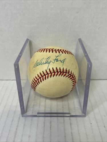 Whitey Ford Signed Rawlings American League Baseball New York Yankees D3