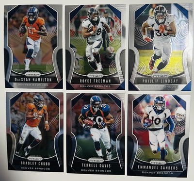 2019 Panini Prizm Denver Broncos 6 card lot - Davis, Lindsay, Sanders