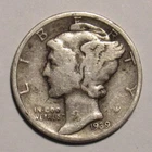1939 P Mercury Dime, circulated
