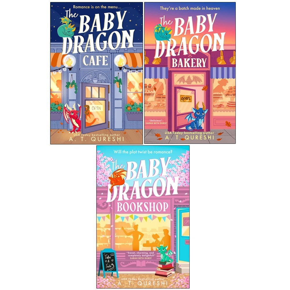 The Baby Dragon Series 3 Books Collection Set By A. T. Qureshi  Baby Dragon Cafe