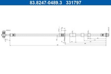 ATE 2x Bremsschlauch 83.8247-0489.3/2x M10x1,5 für FORD KUGA 3 DFK EcoBlue 4x4