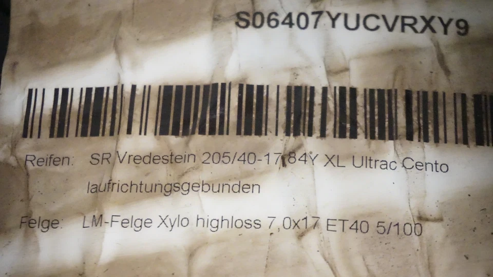 1 Satz Vredestein Sommerräder für Skoda Roomster, Fabia 1 und 2, 205/40 R17 84 Y - Bild 3 von 4