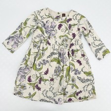 Tea Collection Girls Fall Floral Print Long Sleeve Cotton Dress Size 5