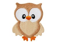 BüGelbild Applikation AufnäHer Patch Flicken Eule Braun Beige 5,5 X 6,5 Cm