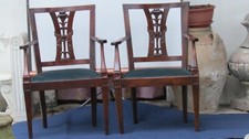 r36 Coppia poltrone antiche legno noce massello tessut stile LUIGI XVI Sec.XVIII