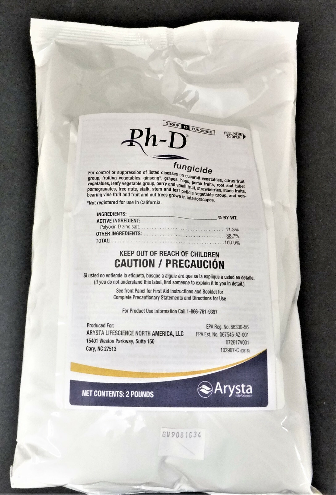 Arysta PhD Fungicide, Group 19, 2 LB BAGS, POLYOXIN D ZINC SALT 11.3