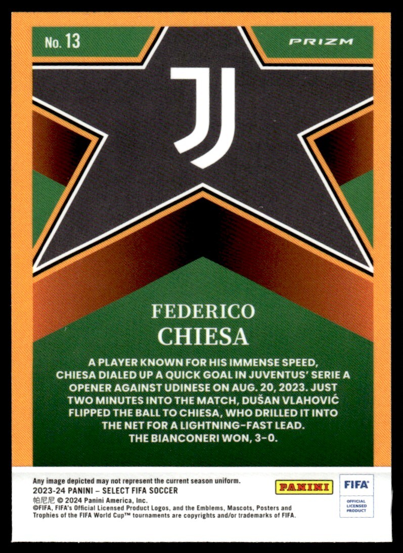 2024 Panini Select FIFA Stars Blue Pulsar Federico Chiesa Juventus