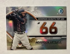 2023 Bowman Chrome Bowman Scouts Top 100 Aeverson Arteaga BTP-66 Giants