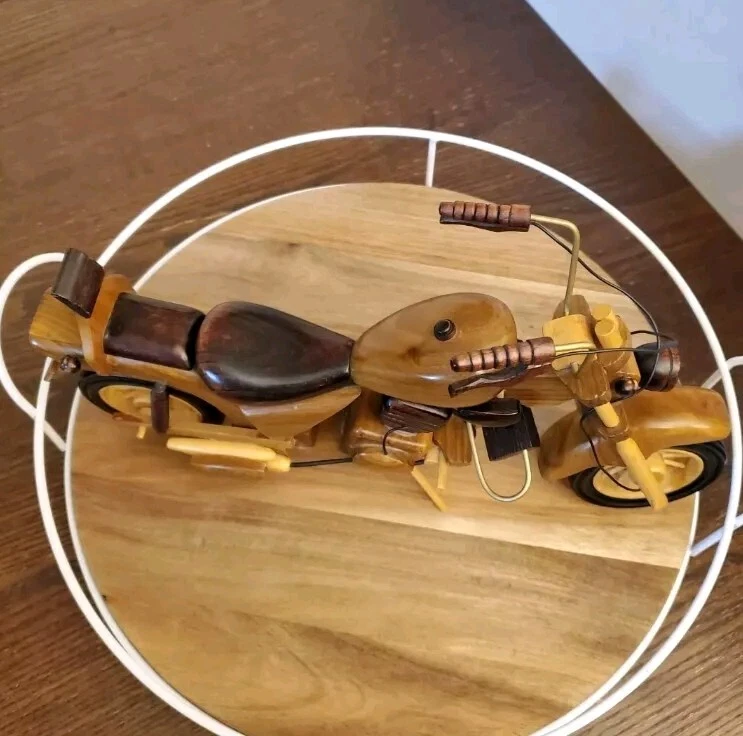 Bicicleta de colección motocicleta Harley Davidson coche de juguete de madera HARLEY DAVIDSON HECHO EN CASA artículo de coleccionistas Foto 4 de 4