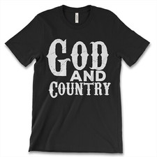 God And Country New Men's Shirt Faith Distress Christian Patriotic Political Tee