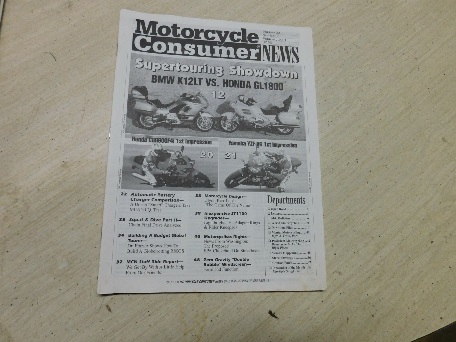 Motorcycle Consumer News Magazine 2001 February BMW K12LT eBay