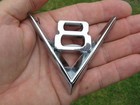 <!--F#f_0-->V8 METAL BADGE Chrome Emblem For Your Car *NEW* Vintage Style fits Chevy or Ford<!--F/-->