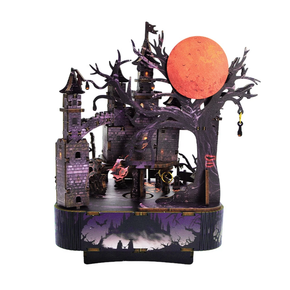 Vampire Manor Dynamic Music Box 3D DIY Wooden Puzzle for Adult Halloween Gifts - Image 4 of 4