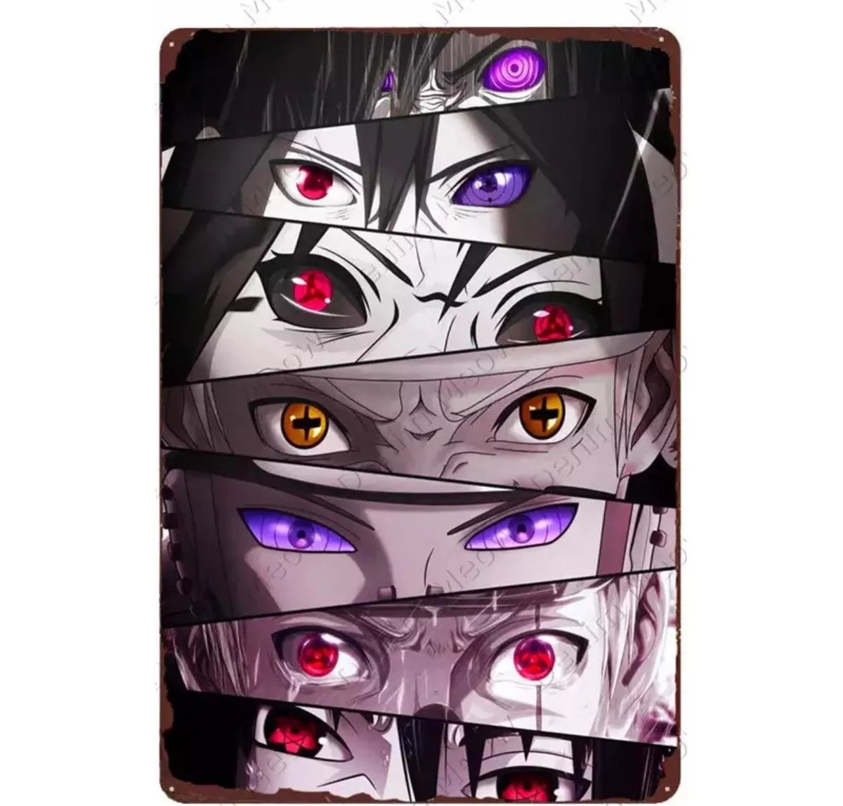 Naruto-Anime Posters/8.25”x12.75”/Naruto Eyes/Manga/Poster  Boards/Naruto&Sasuke