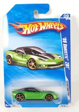 Hot Wheels '09 Corvette C6 ZR1 FTE Faster Than Ever green creased card
