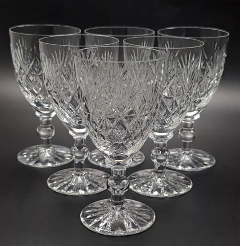 Webb Corbett Crystal Warwick Glasses Set of 6 - 130ml Wine Vintage Glassware - Picture 2 of 16